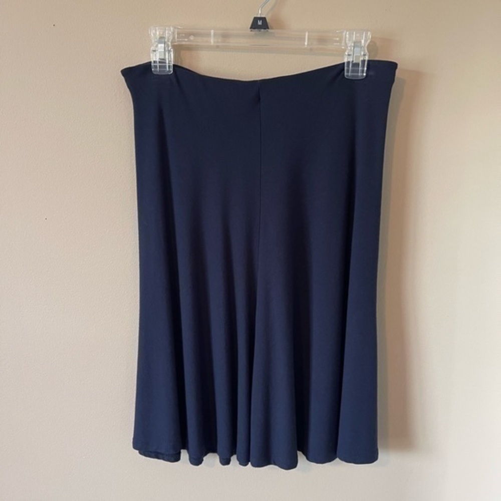 Ann Taylor Elastic Waist Navy Blue Flouncy Skirt Size Medium